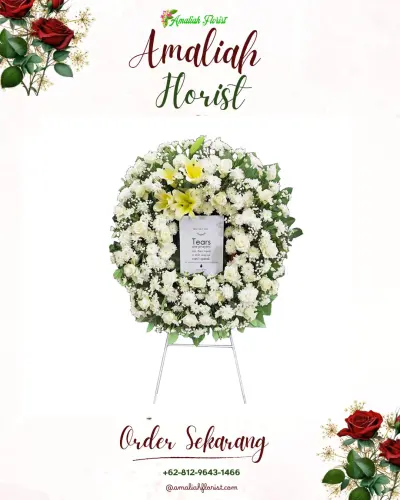 Krans Bunga Duka Cita di Pasuruan